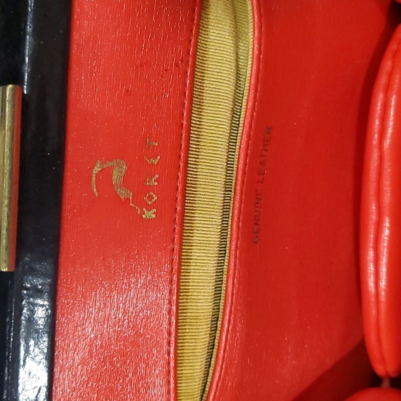 Vtg Koret black leather hand purse - Picture 8 of 16